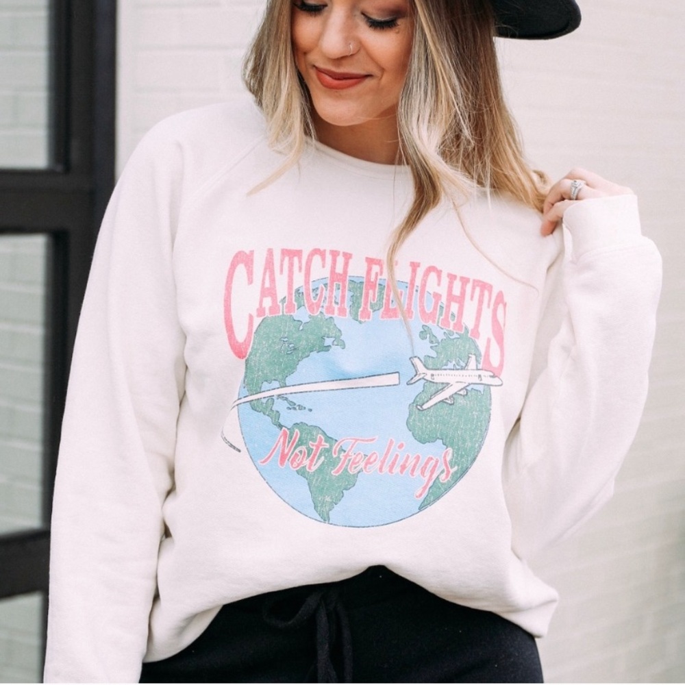 ISO Catch Flights Not Feelings Sweater - Picture 2 of 2